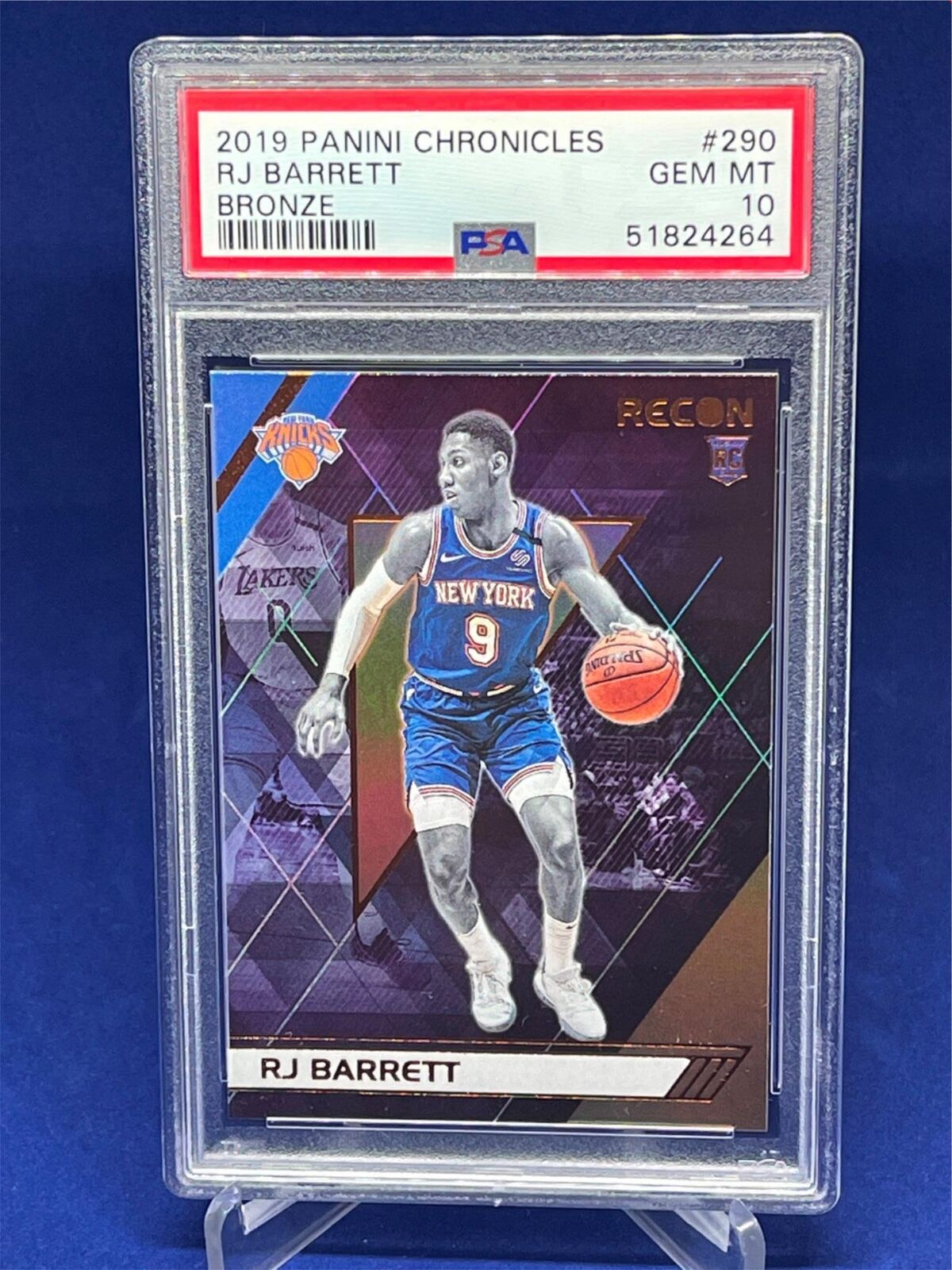 RJ BARRETT 2019-20 PANINI CHRONICLES RECON BRONZE ROOKIE RC #290 PSA 10