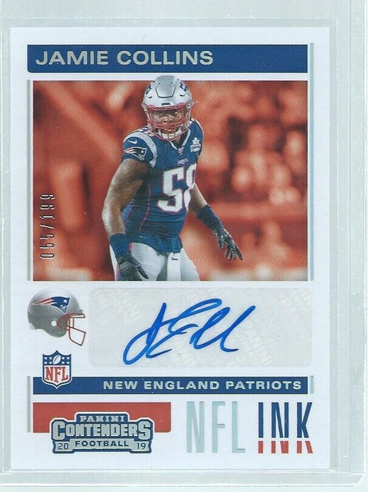 JAMIE COLLINS 2019 PANINI CONTENDERS NFL INK AUTO #D 55/199