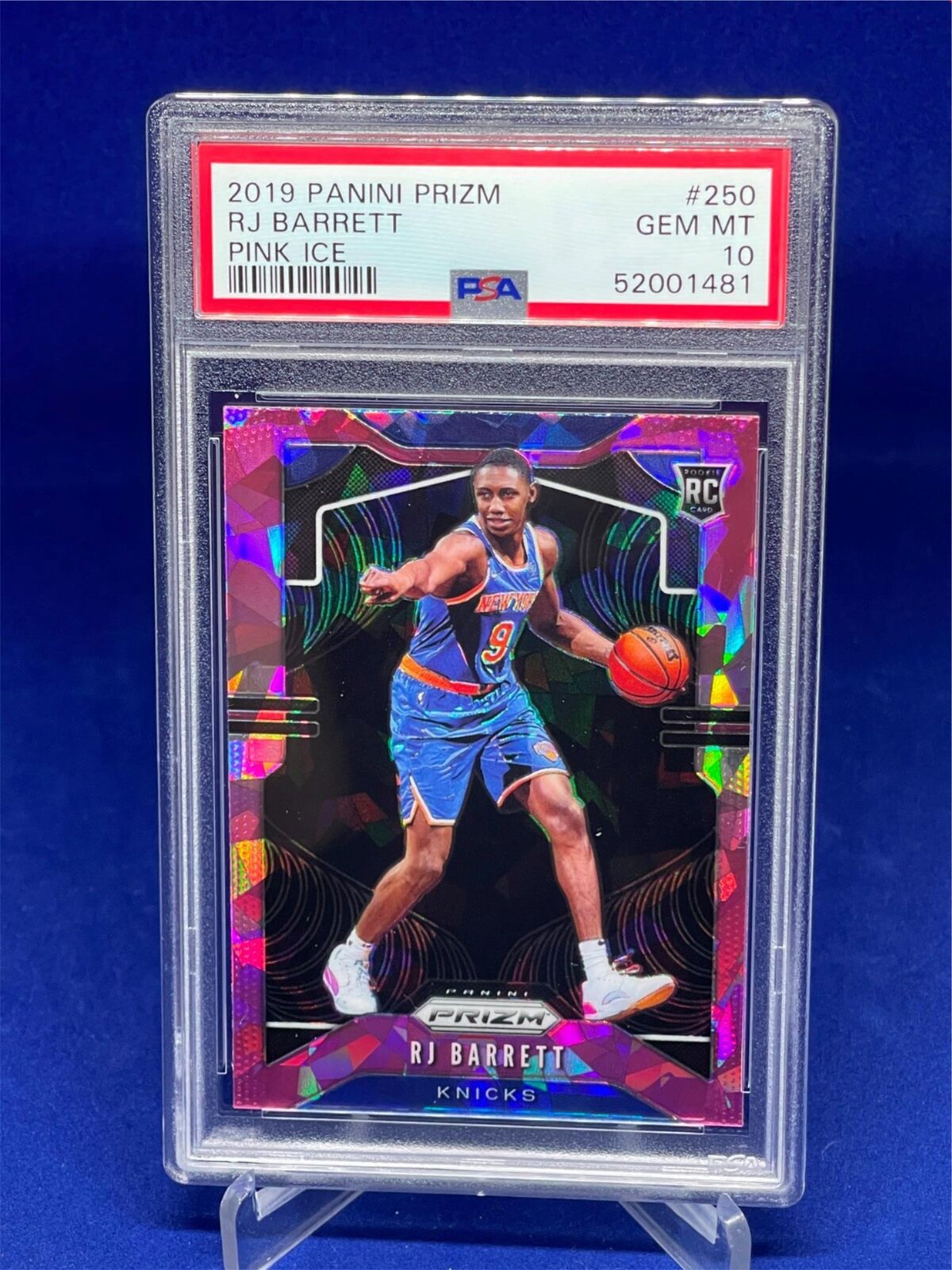 RJ BARRETT 2019-20 PANINI PRIZM PINK ICE PRIZM ROOKIE RC #250 PSA 10