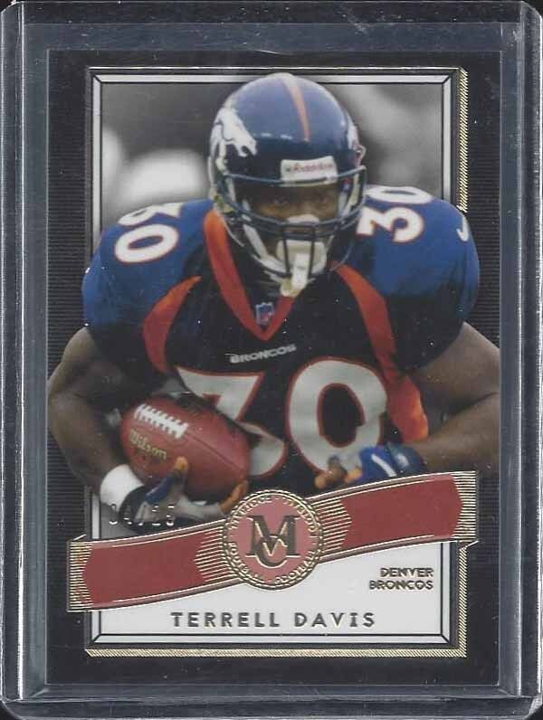 TERRELL DAVIS 2015 TOPPS MUSEUM RED BRONCOS #D 4/25