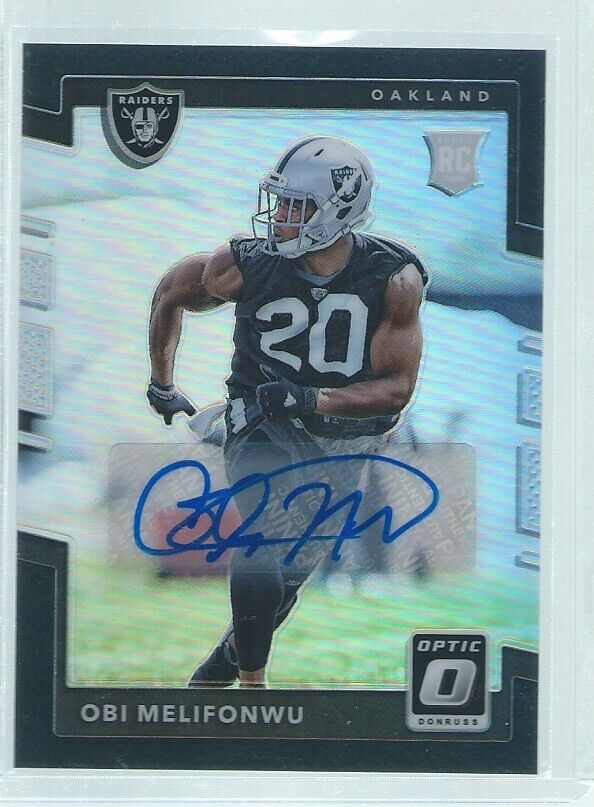 OBI MELIFONWU 2017 PANINI DONRUSS OPTIC BLACK HOLO AUTO RC #D 23/25