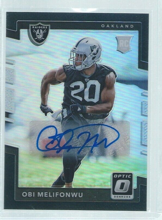 OBI MELIFONWU 2017 PANINI DONRUSS OPTIC BLACK HOLO AUTO RC #D 23/25