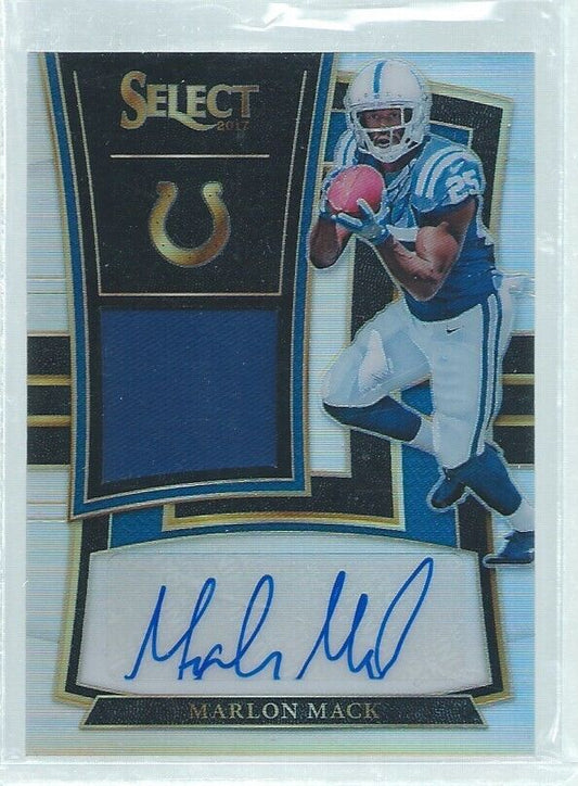 MARLON MACK 2017 PANINI SELECT SILVER PRIZM JERSEY AUTO RC #D 113/199