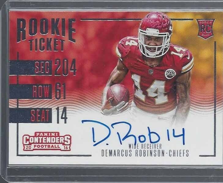 DEMARCUS ROBINSON 2016 CONTENDERS SP HORIZONTAL VARIATION ROOKIE TICKET AUTO RC
