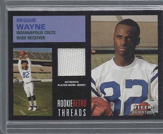 REGGIE WAYNE 2001 FLEER TRADITION ROOKIE RETRO THREADS JERSEY RC