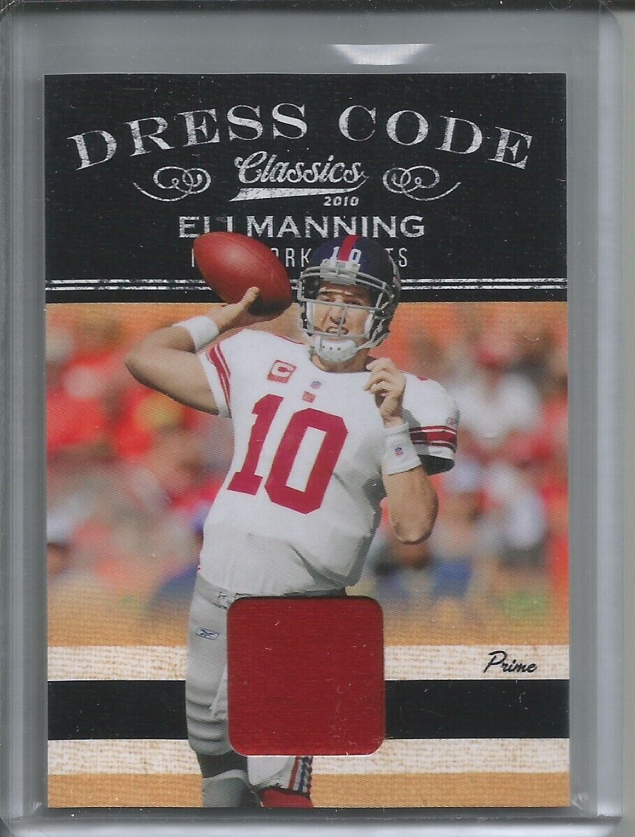 1/1 ELI MANNING 2010 PANINI CLASSICS DRESS CODE JERSEY #D 10/50 HIS JERSEY #10!!