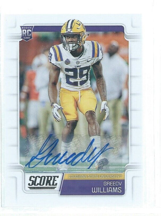 GREEDY WILLIAMS 2019 PANINI SCORE AUTO RC #374