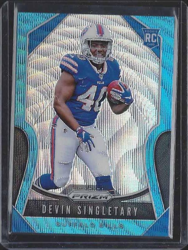 DEVIN SINGLETARY 2019 PANINI PRIZM BLUE WAVE ROOKIE PRIZMS RC #D 86/199