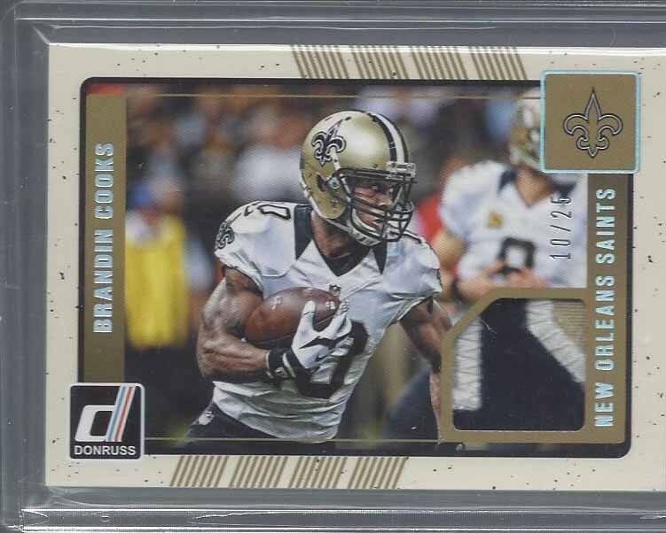 1/1 BRANDIN COOKS 2016 DONRUSS 3 COLOR NAMEPLATE PATCH #D 10/25 HIS JERSEY #10 !