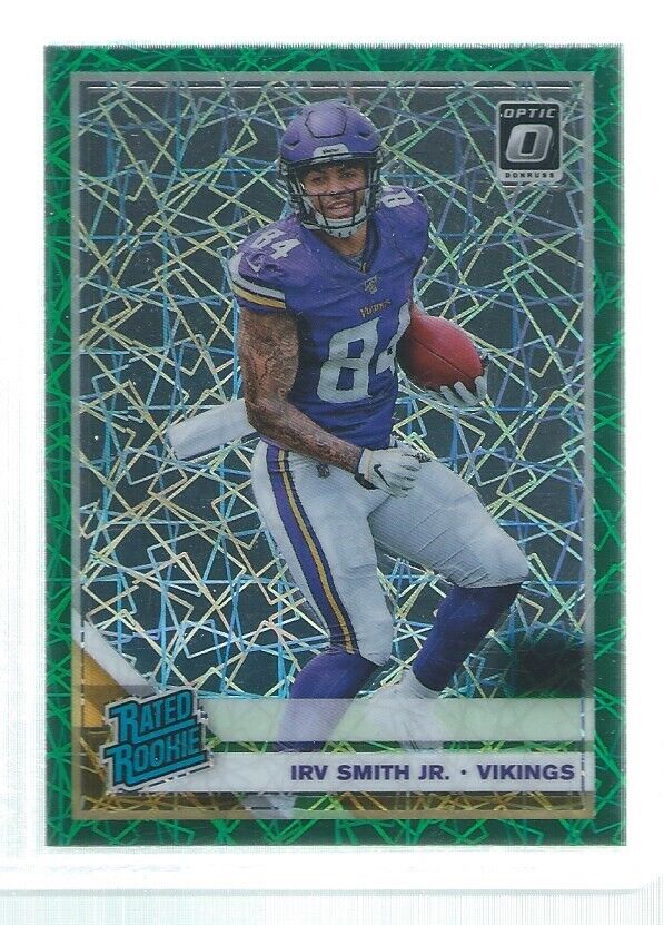 IRV SMITH JR 2019 DONRUSS OPTIC HOLO RATED ROOKIE GREEN LAZER SP RC #174
