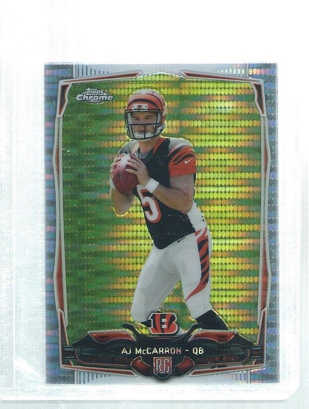 AJ MCCARRON 2014 TOPPS CHROME PULSAR REFRACTOR MINI ROOKIE RC #D 36/102