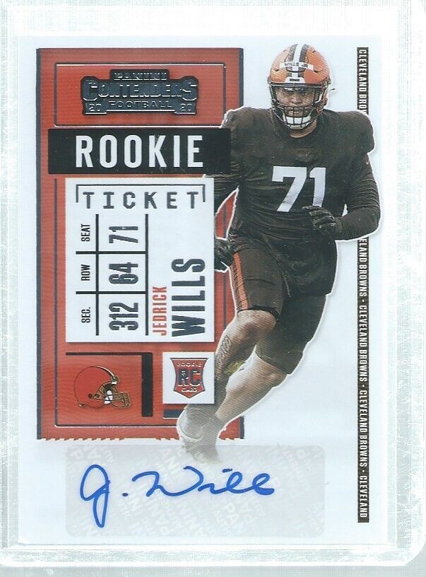 JEDRICK WILLS 2020 PANINI CONTENDERS BROWNS ROOKIE TICKET AUTO RC #157