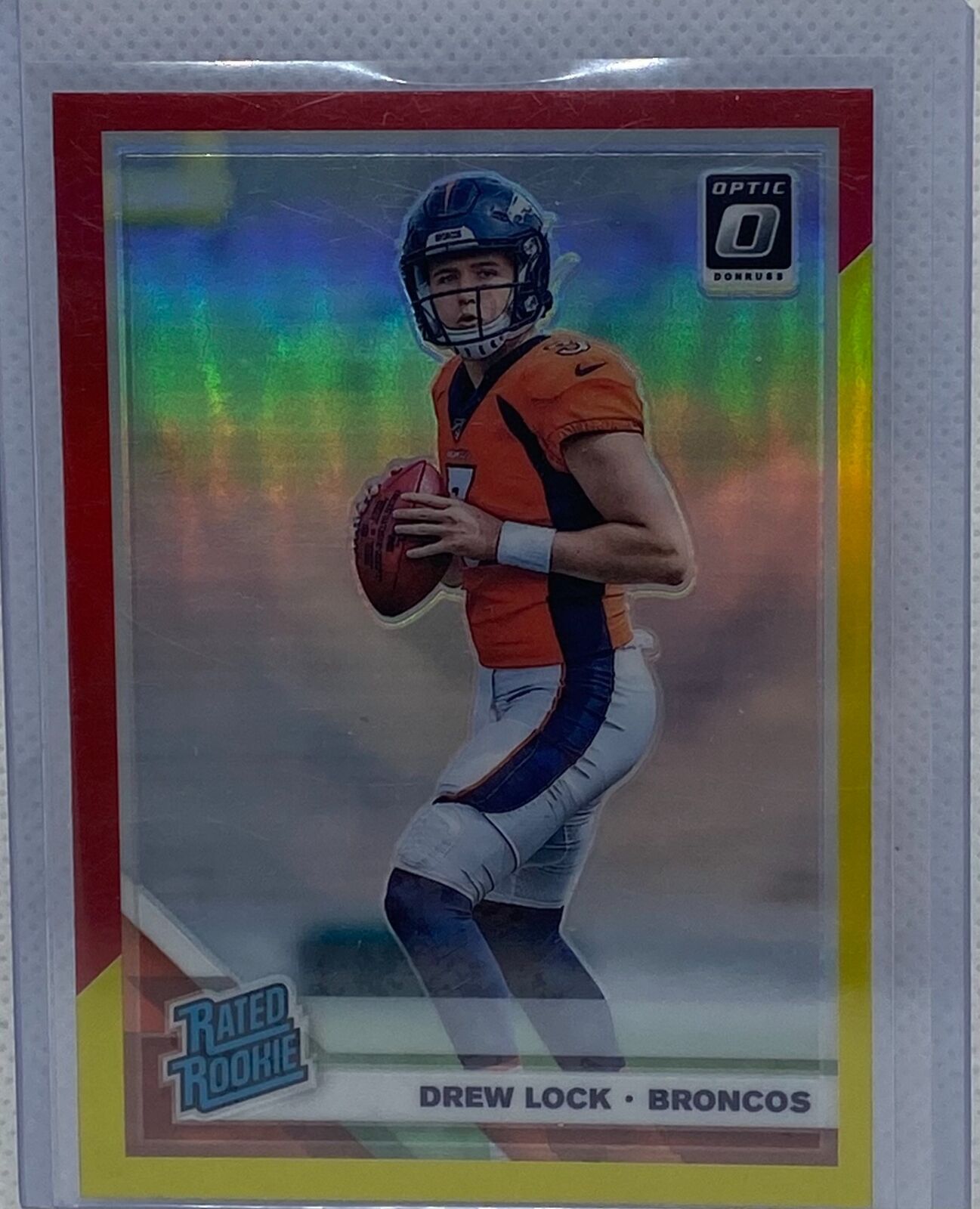 DREW LOCK 2019 PANINI DONRUSS OPTIC RATED ROOKIE ORANGE RED PRIZM RC #153