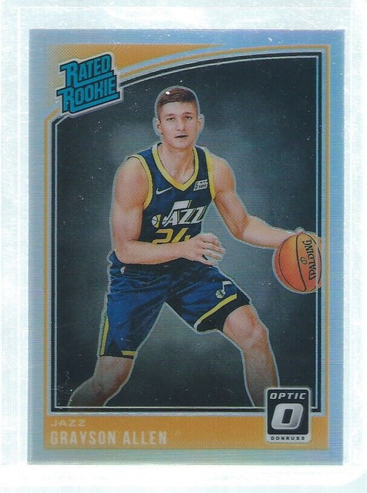 GRAYSON ALLEN 2018-19 PANINI DONRUSS OPTIC SILVER HOLO PRIZMS RC #156