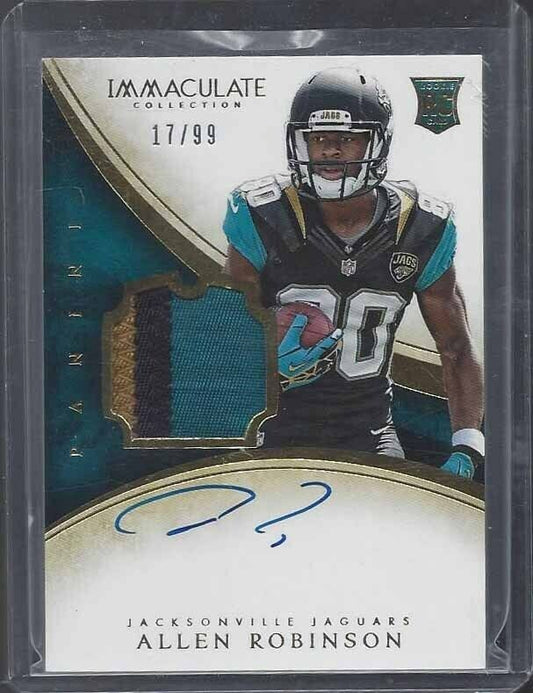 ALLEN ROBINSON 2015 IMMACULATE TRUE RPA ROOKIE PATCH ON CARD AUTO RC #D /99