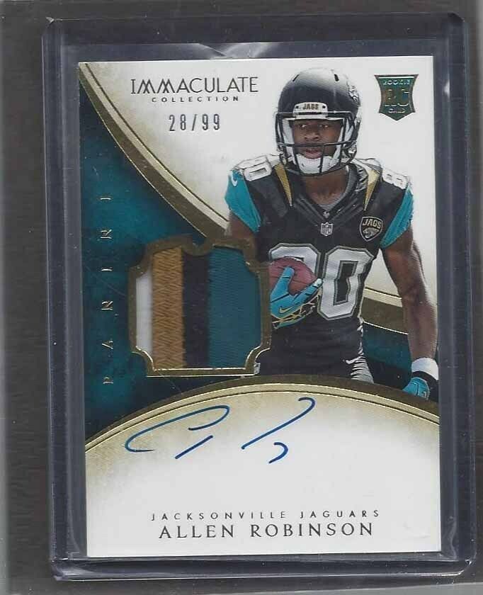 ALLEN ROBINSON 2015 IMMACULATE TRUE RPA ROOKIE PATCH ON CARD AUTO RC #D /99
