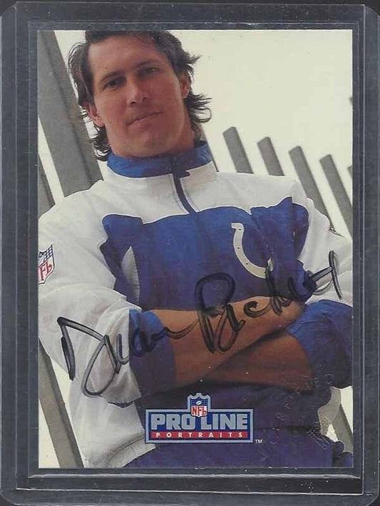 DUANE BICKETT 1991 PRO LINE PORTRAITS COLTS ON CARD RARE AUTO w/ CRIMP