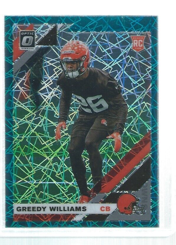 GREEDY WILLIAMS 2019 DONRUSS OPTIC HOLO AQUA LAZER ROOKIE RC #122