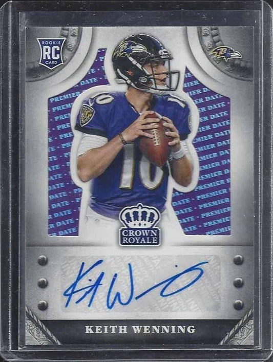 KEITH WENNING 2014 CROWN ROYALE PREMIER DATE PURPLE ROOKIE AUTO RC #D 11/14