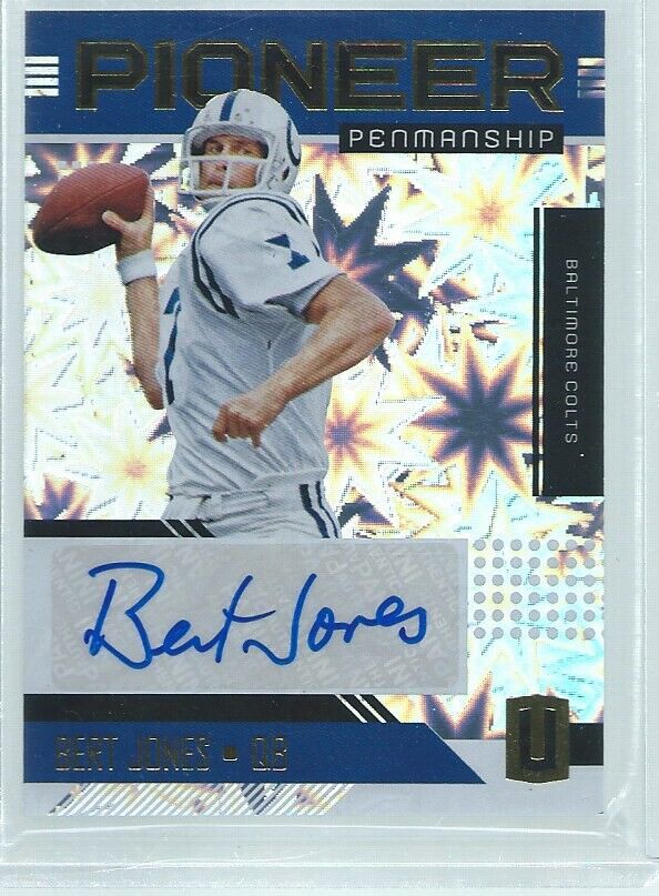 BERT JONES 2018 PANINI UNPARALLELED PIONEER PENMANSHIP AUTO IMPACT #D 2/50