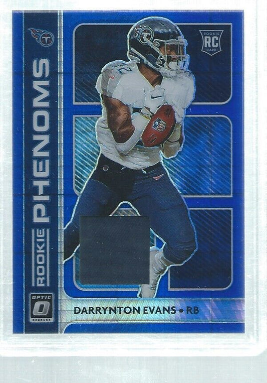 DARRYNTON EVANS 2020 DONRUSS OPTIC ROOKIE PHENOMS JERSEY BLUE HYPER RC