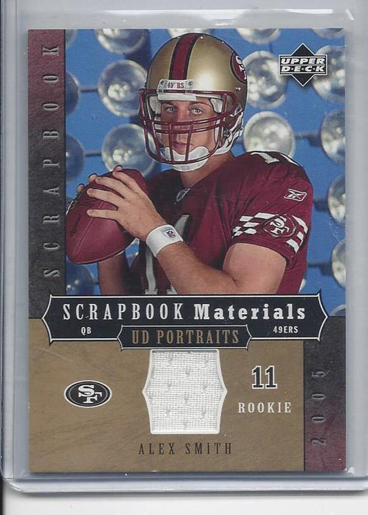 ALEX SMITH 2005 UPPER DECK UD PORTRAITS SCRAPBOOK MATERIALS ROOKIE JERSEY RC