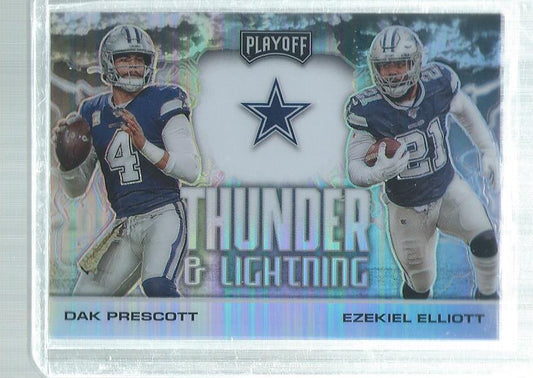 DAK PRESCOTT EZEKIEL ELLIOTT 2020 PLAYOFF THUNDER & LIGHTNING SILVER PRIZM