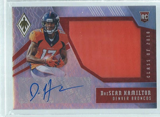 DAESEAN HAMILTON 2018 PANINI PHOENIX JERSEY AUTO RED RC #D 60/149