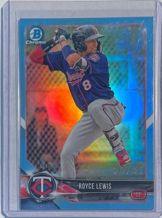 ROYCE LEWIS 2018 BOWMAN CHROME PROSPECT SKY BLUE REFRACTOR #D 347/402