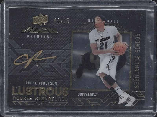 ANDRE ROBERSON 2013-14 UD PLACK LUSTROUS GOLD ROOKIE ON CARD AUTO RC #D 12/25