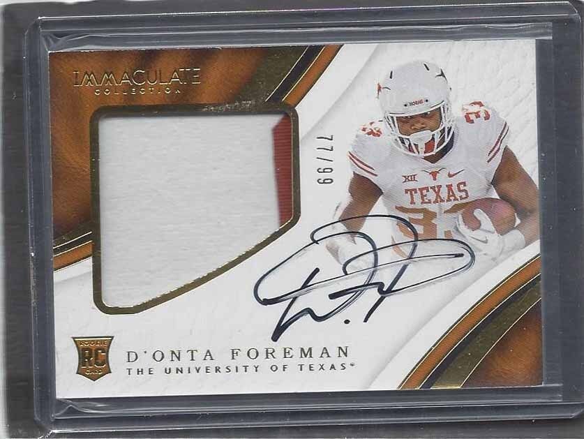 D'ONTA FOREMAN 2017 IMMACULATE PREMIUM JUMBO TEXAS PATCH AUTO RC #D 77/99