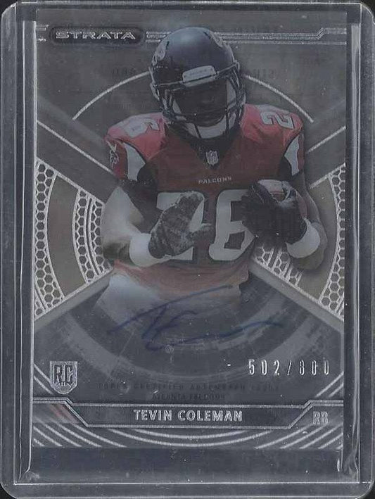 TEVIN COLEMAN 2015 TOPPS STRATA CLEAR ON CARD ROOKIE AUTO RC #D /800