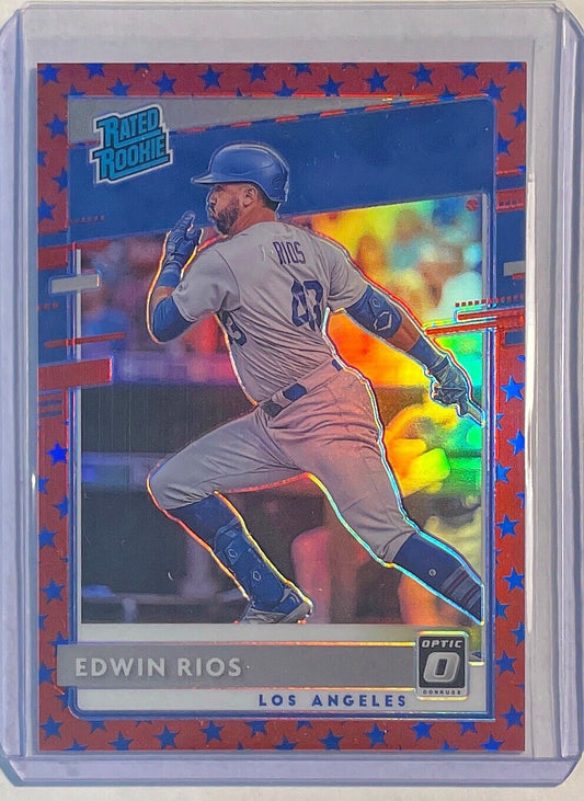 EDWIN RIOS 2020 DONRUSS OPTIC RATED ROOKIE INDEPENDENCE DAY PRIZM RC #D 38/45