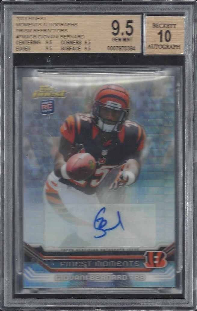 GIOVANI BERNARD 2013 FINEST MOMENTS PRISM REFRACTORROOKIE AUTO RC /10 BGS 9.5 10