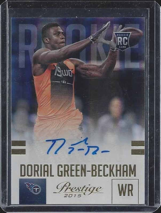 DORIAL GREEN BECKHAM 2015 PRESTIGE GOLD HOLOFOIL ROOKIE AUTO RC #D 29/50
