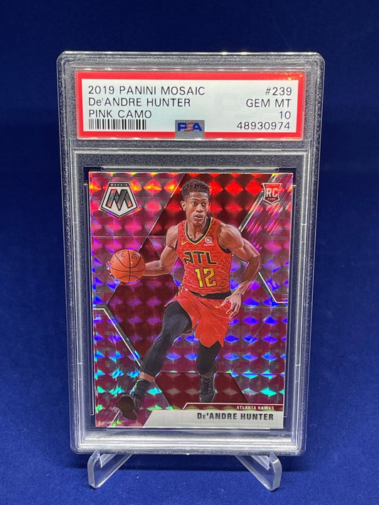 DE'ANDRE HUNTER 2019-20 PANINI MOSAIC PINK CAMO PRIZM ROOKIE RC #239 PSA 10
