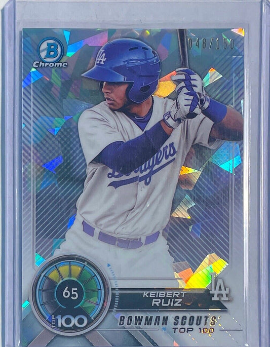 KEIBERT RUIZ 2018 BOWMAN CHROME TOP 100 PROSPECTS ATOMIC REFRACTOR #D /150