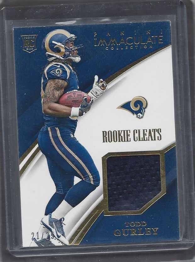 TODD GURLEY 2015 IMMACULATE ROOKIE CLEATS PATCH RC #D 21/25