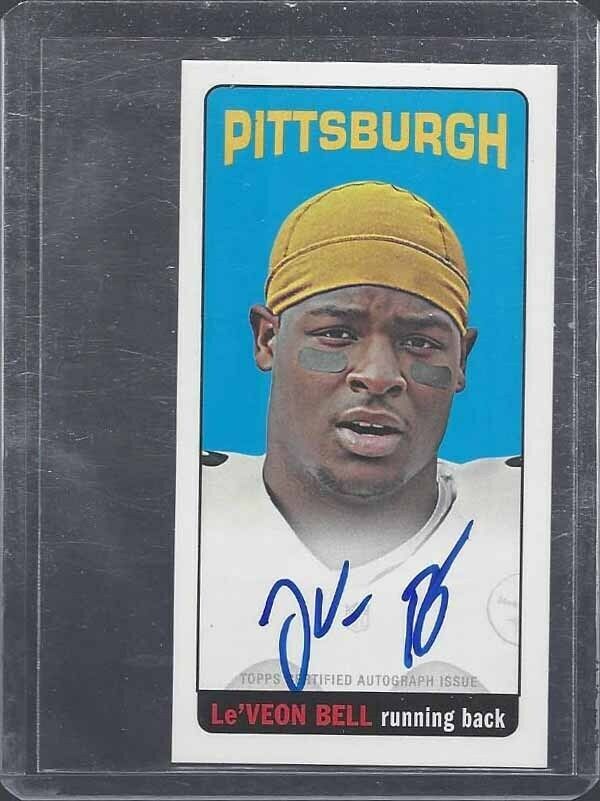 LE'VEON BELL 2013 TOPPS TALL BOY ON CARD ROOKIE AUTO RC #22