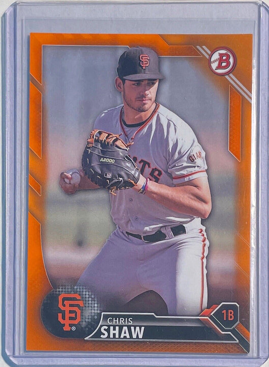 CHRIS SHAW 2016 BOWMAN PROSPECT ORANGE #D 21/25