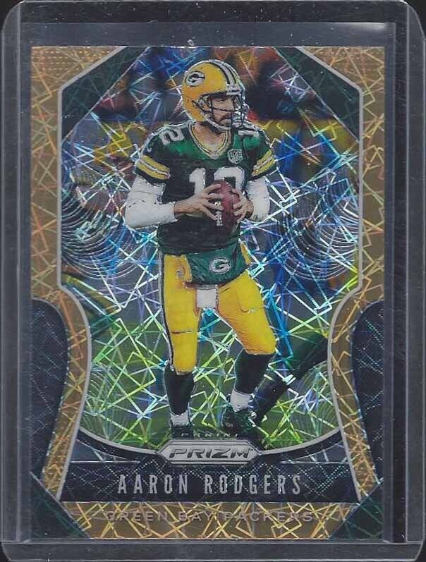 AARON RODGERS 2019 PANINI PRIZM GOLD LAZER PRIZMS SP #119