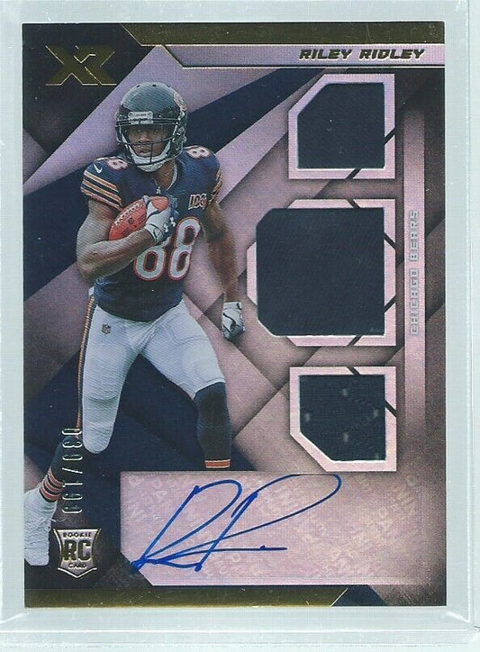 RILEY RIDLEY 2019 PANINI XR TRIPLE JERSEY AUTO RC #D 39/199