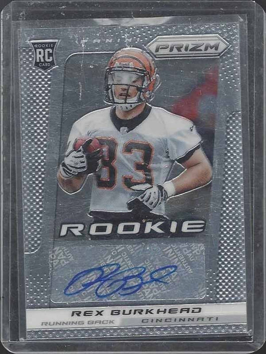 REX BURKHEAD 2013 PANINI PRIZM PATRIOTS ROOKIE AUTO RC #278