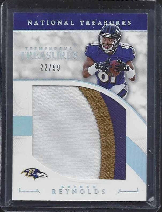 KEENAN REYNOLDS 2016 NATIONAL TREASURES TREMENDOUS JUMBO 3 COLOR PATCH RC #D /99