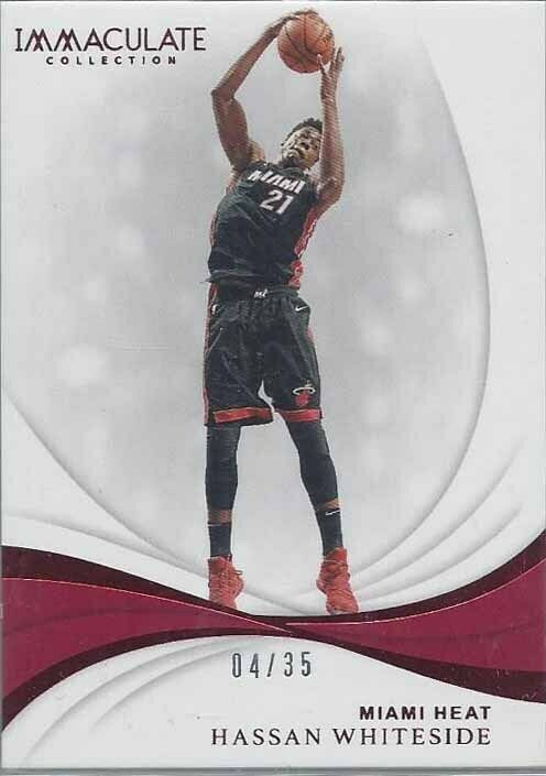 HASSAN WHITESIDE 2018-19 IMMACULATE RED BASE #D 4/35