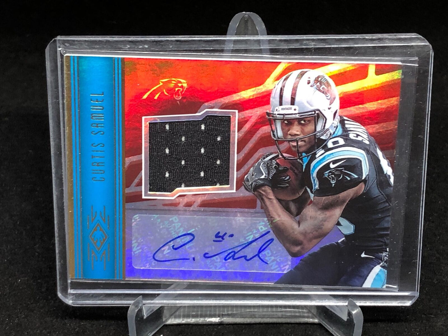CURTIS SAMUEL 2017 PANINI PHOENIX RED JERSEY AUTO RC #D /299