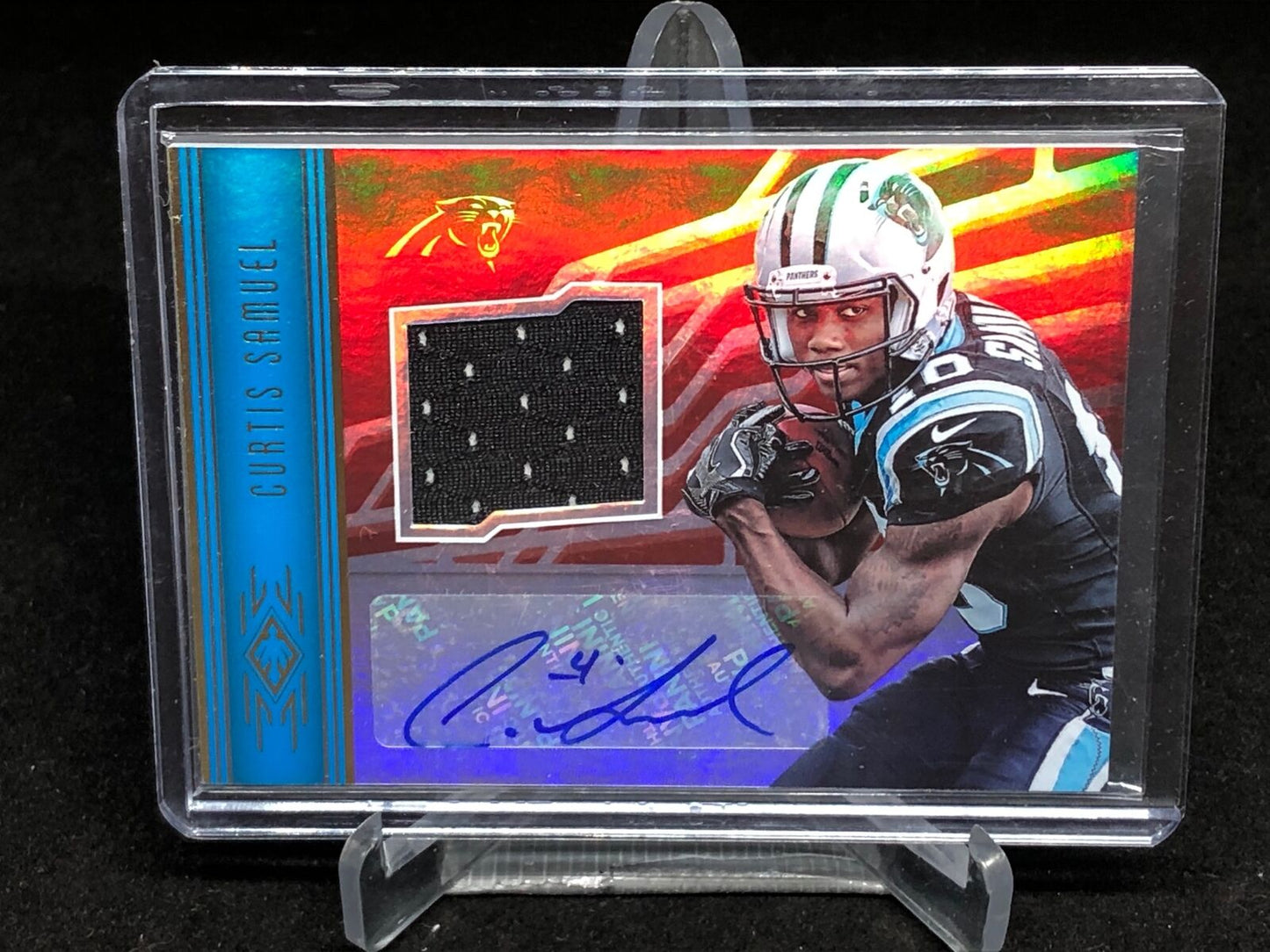 CURTIS SAMUEL 2017 PANINI PHOENIX RED JERSEY AUTO RC #D /299