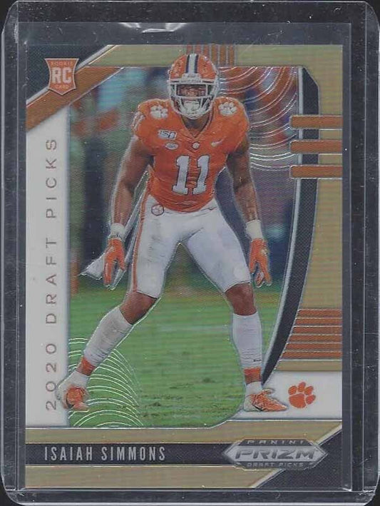 ISAIAH SIMMONS 2020 PANINI PRIZM ORANGE PRIZMS ROOKIE RC #D 108/149