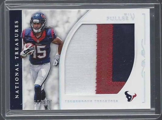 WILL FULLER V 2016 NATIONAL TREASURES TREMENDOUS JUMBO 3 COLOR PATCH RC #D 96/99