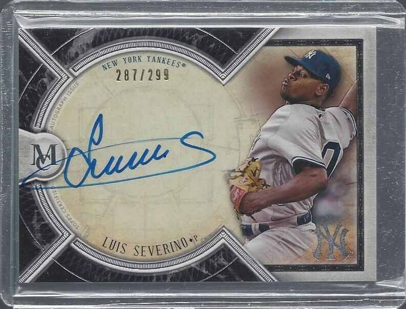 LUIS SEVERINO 2018 TOPPS MUSEUM YANKEES ON CARD AUTO #D 287/299